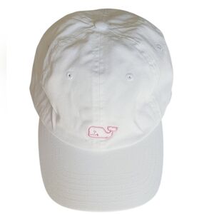 Vineyard Vines White Cap with Pink Whale Logo